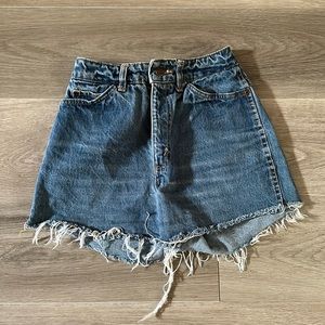 Dark blue denim shorts